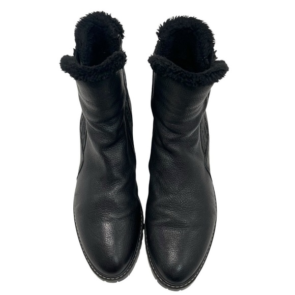 Stuart Weitzman Stormy Faux Fur Leather Zipper Lug Sole Women Ankle Booties 9.5 - Picture 7 of 13